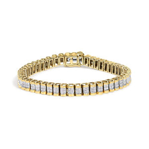 14K Yellow Gold 3.0 Cttw Princess Cut Quad